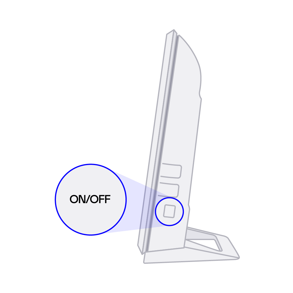 Aan- en uitknop zijkant modem