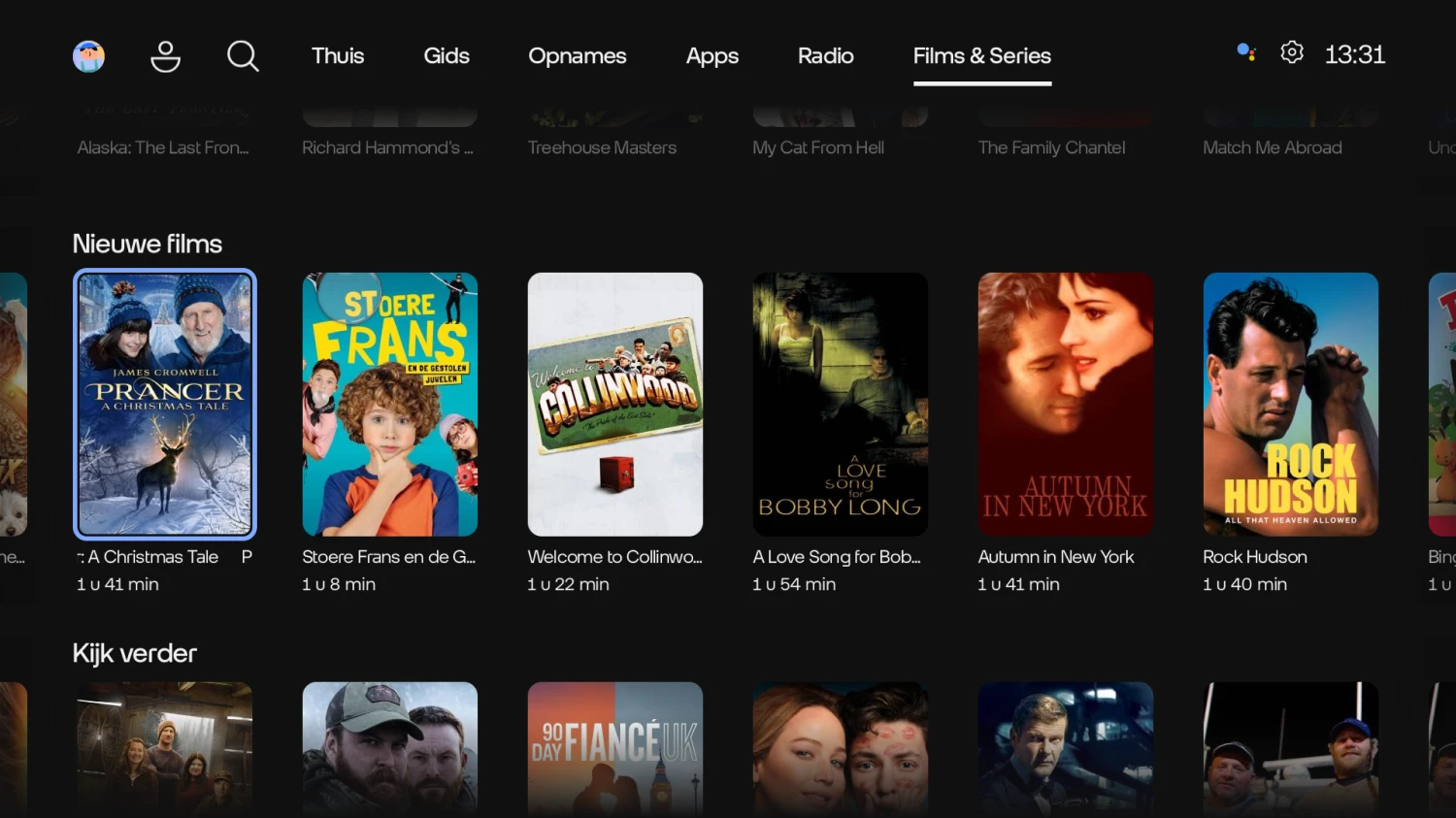 TV menu Films & Series
