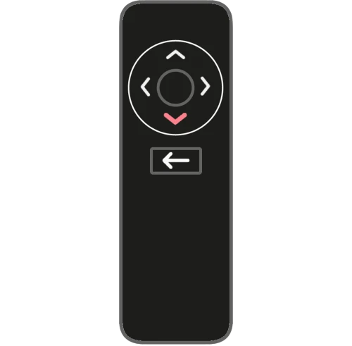 Mini-Gids knop op de afstandsbediening voor de Odido TV App