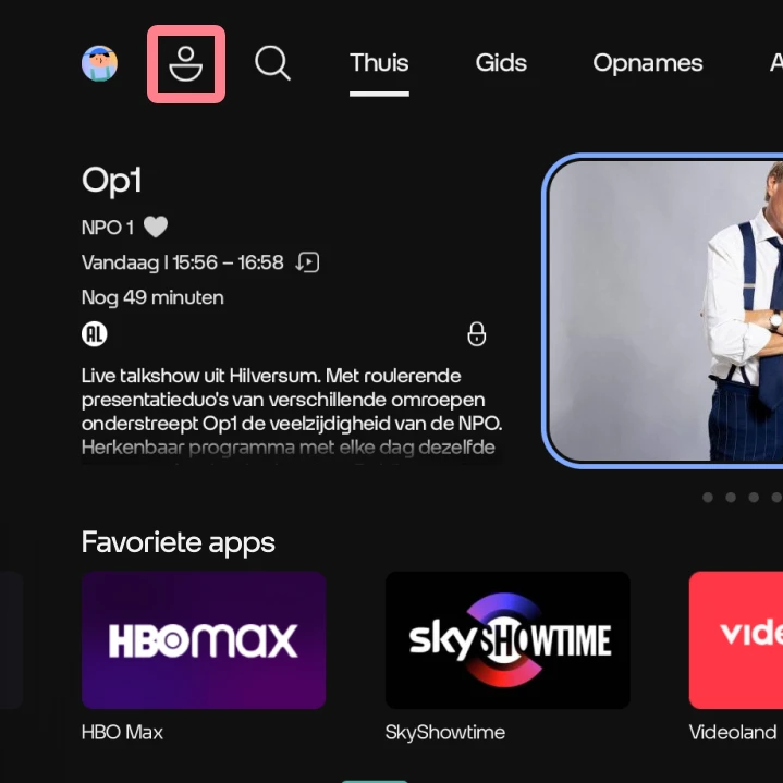Profiel-icoon in het TV menu